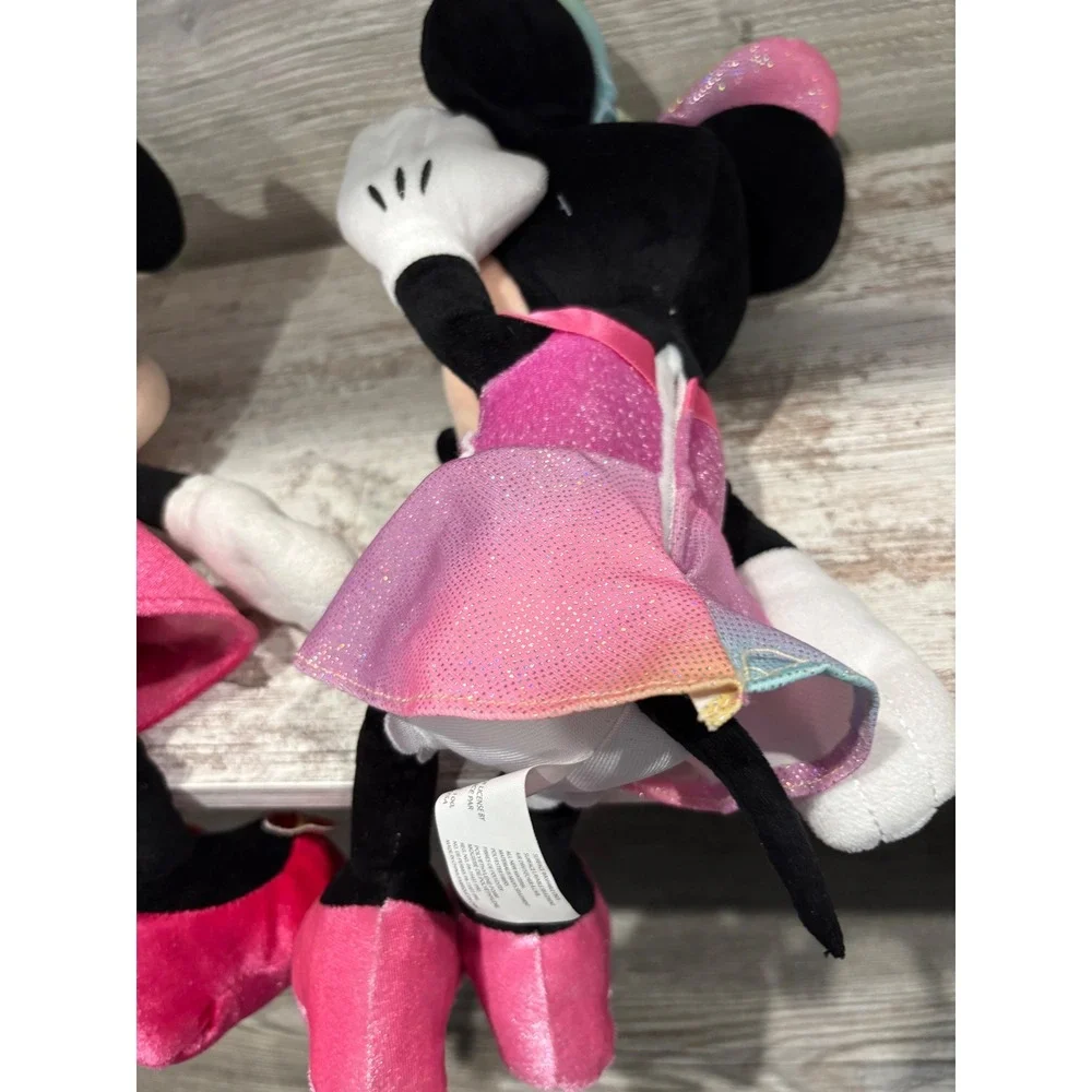 Disney Minnie Mouse Plush Doll Set Rainbow‎ Unicorn Heart Outfits Pink 2 Piece